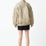 Ruched Bomber Jacket