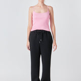 Round Hem Knit Tank Top