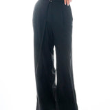 Pleated Wide Pants with Belt