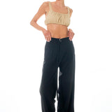 Pleated Wide Pants with Belt