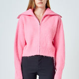 Oversize Collar Knit Jacket