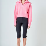 Oversize Collar Knit Jacket