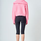 Oversize Collar Knit Jacket