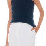 Round Neck Sleeveless Knit Top