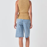 Round Neck Sleeveless Knit Top