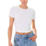 Cropped Bustier Short Sleeve T Shirt