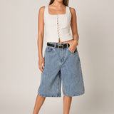 Lace Trim Linen Top