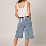Lace Trim Linen Top