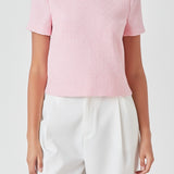 Pearl Trim Linen Top