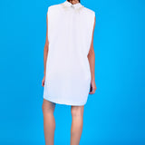 Pearl Collar Sleeveless Mini Dress