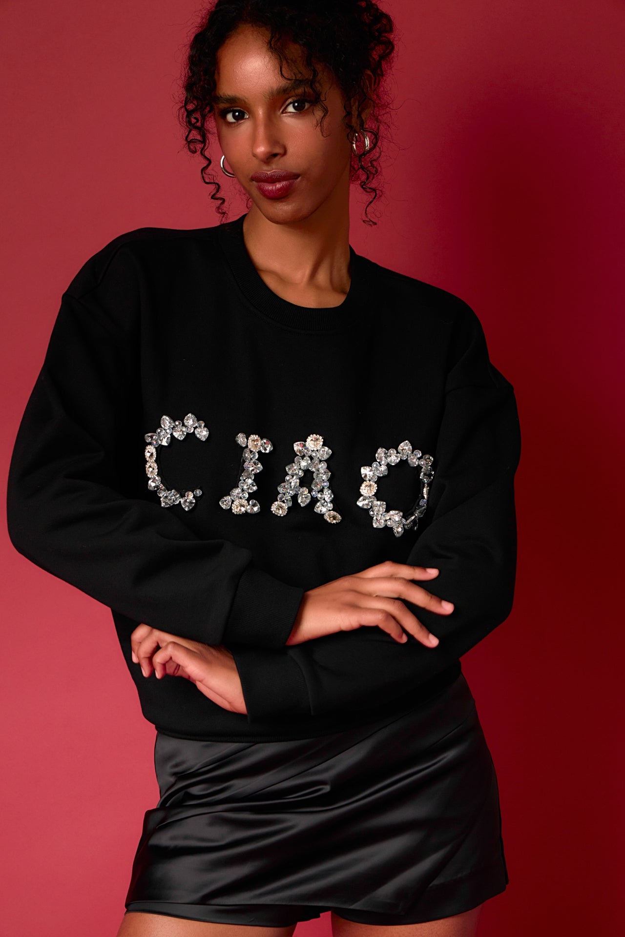 Ciao Black Sweatshirt - Endless Rose
