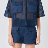 Mesh Net Top with Pockets