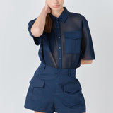 High-Waisted Shorts with Pockets