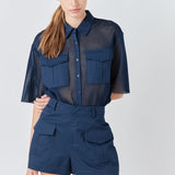 High-Waisted Shorts with Pockets