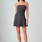 Strapless Pleated Mini Dress