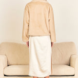 Oversized Collar Faux Fur Jacket