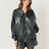 Oversized Faux Leather Jacket