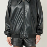 Oversized Faux Leather Jacket