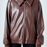 Oversized Faux Leather Jacket