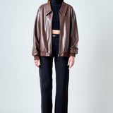 Oversized Faux Leather Jacket
