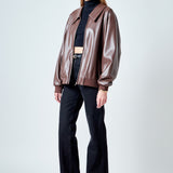 Oversized Faux Leather Jacket