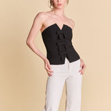 Strapless Bustier Top with Bow