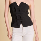 Strapless Bustier Top with Bow