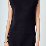 Mock Neck Sleeveless Knit Mini Dress
