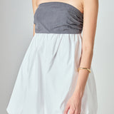 Strapless Balloon Mini Dress