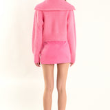 Satin Piping Mini Skirt