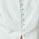 Tara Button Up Cotton Linen Vest