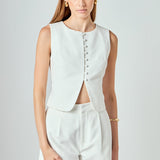Charlotte Linen Pintucked Shorts