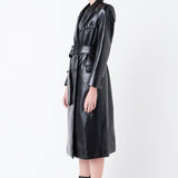 Premium Faux Leather Trench Coat