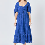 Bubble Puff Sleeve Maxi Dress