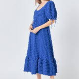 Bubble Puff Sleeve Maxi Dress