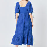 Bubble Puff Sleeve Maxi Dress