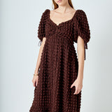 Bubble Puff Sleeve Maxi Dress