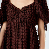 Bubble Puff Sleeve Maxi Dress