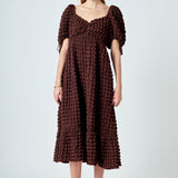 Bubble Puff Sleeve Maxi Dress