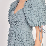 Bubble Puff Sleeve Maxi Dress