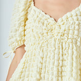 Bubble Puff Sleeve Maxi Dress