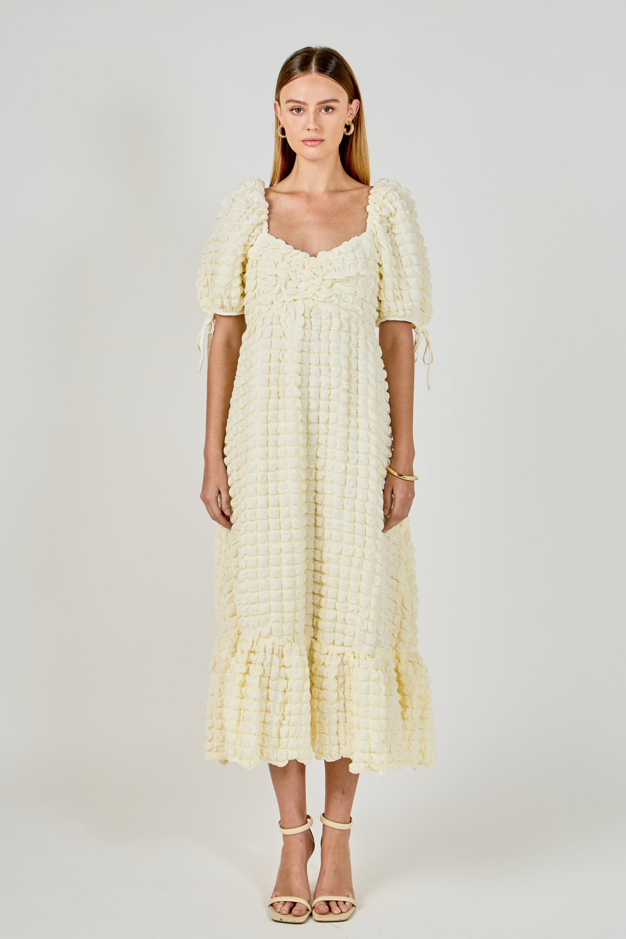 Bubble Puff Sleeve Maxi Dress Endless Rose Bubble Puff Sleeve Maxi Dress Endless Rose