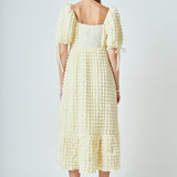 Bubble Puff Sleeve Maxi Dress