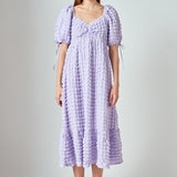 Bubble Puff Sleeve Maxi Dress