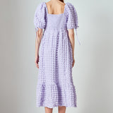 Bubble Puff Sleeve Maxi Dress