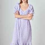 Bubble Puff Sleeve Maxi Dress