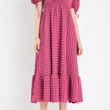 Bubble Puff Sleeve Maxi Dress