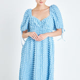 Bubble Puff Sleeve Maxi Dress