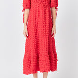 Bubble Puff Sleeve Maxi Dress