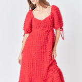 Bubble Puff Sleeve Maxi Dress